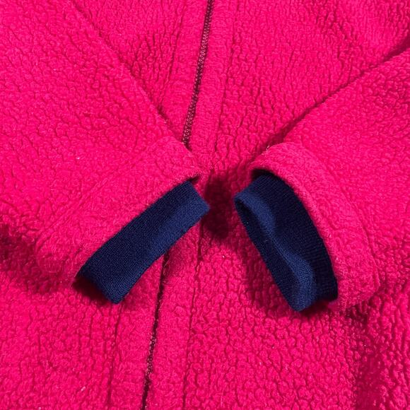 Vintage L.L Bean Men's Large Outdoors Red Sherpa Fleece Jacket Full Zip - Picture 6 of 14